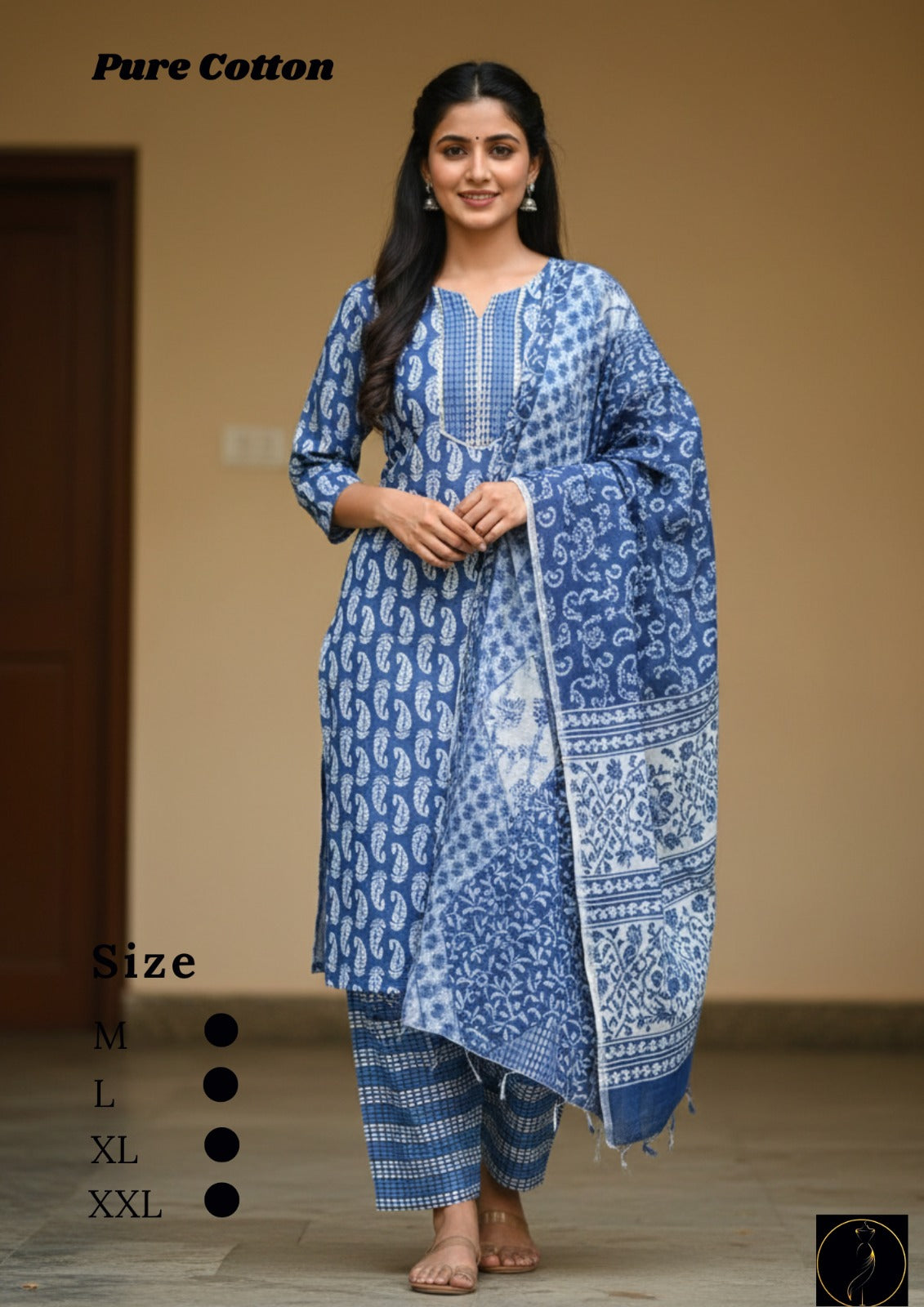 Pure Cotton Pink Kurti Set for Women | Stylish Ethnic Wear with Dupatta (M-XXL)
