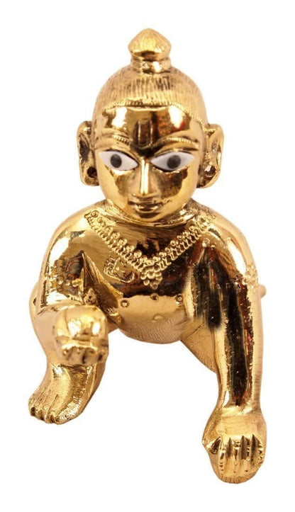 Metal Bal Gopal Murti Size 0 No | Baby Krishna Statue | Thakur Ji Ladoo Gopal Figurine | God Kanhaiya for Temple, Home Puja, Janmastami
