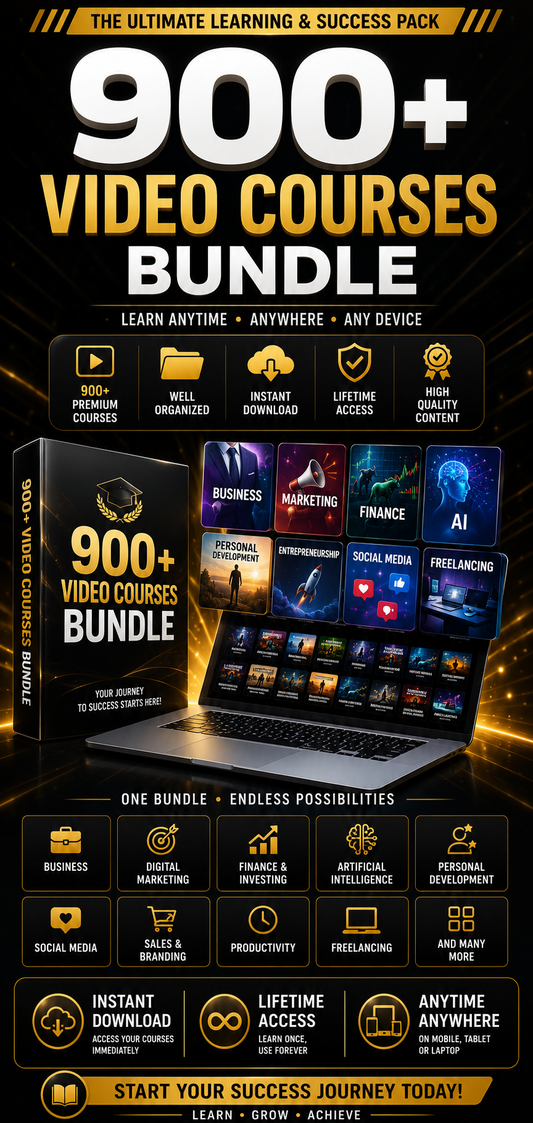 900+ Video Courses Bundle – Learn Business, AI, Marketing & More