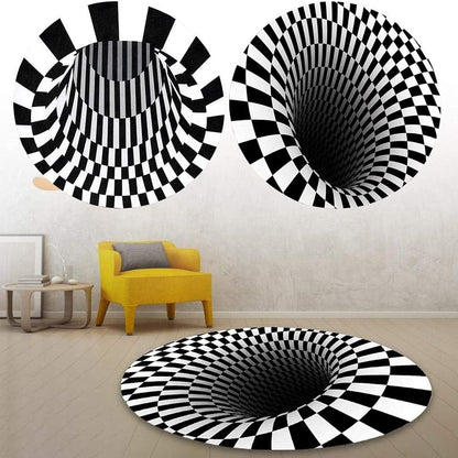 3D Space Round Carpet, Floor Mat Non-Woven