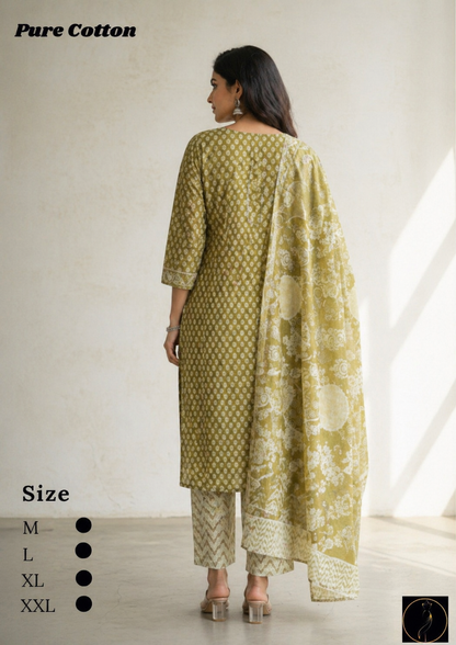 Pure Cotton Pink Kurti Set for Women | Stylish Ethnic Wear with Dupatta (M-XXL)