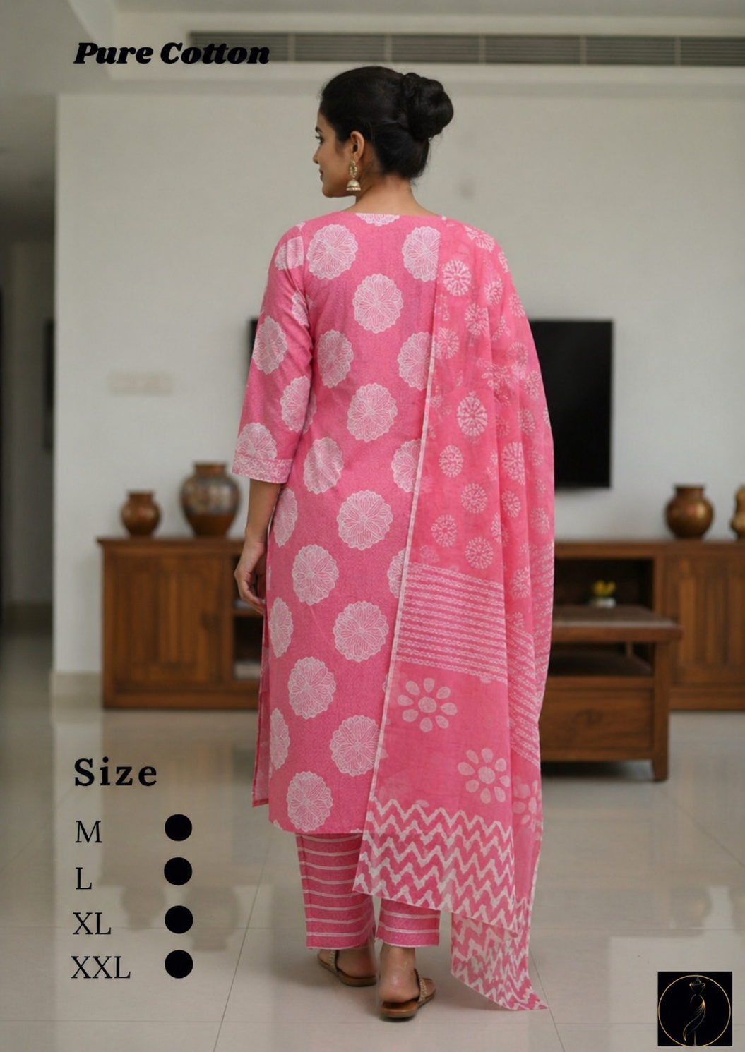 Pure Cotton Pink Kurti Set for Women | Stylish Ethnic Wear with Dupatta (M-XXL)