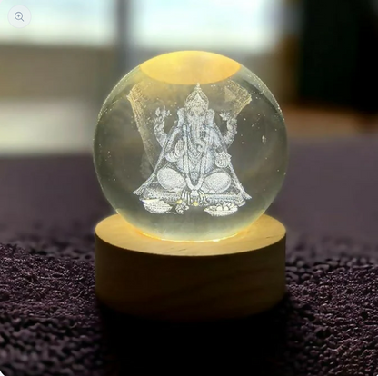 3D Engraved Lord Ganesha Decorative Night Light – Spiritual Gift for Home, Mandir, Diwali