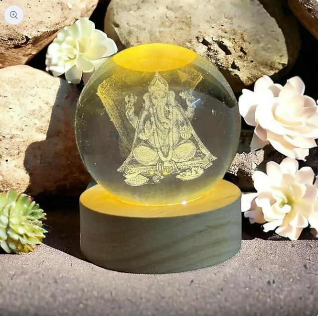 3D Engraved Lord Ganesha Decorative Night Light – Spiritual Gift for Home, Mandir, Diwali