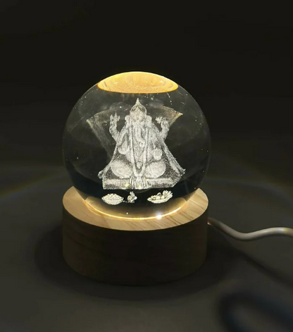 3D Engraved Lord Ganesha Decorative Night Light – Spiritual Gift for Home, Mandir, Diwali