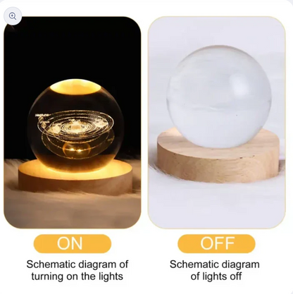 3D Crystal Ganesha Creative Engraved Crystal Ball Night Light Ganesh Ganesha