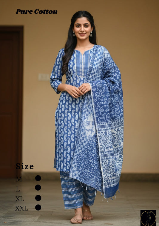 Pure Cotton Pink Kurti Set for Women | Stylish Ethnic Wear with Dupatta (M-XXL)