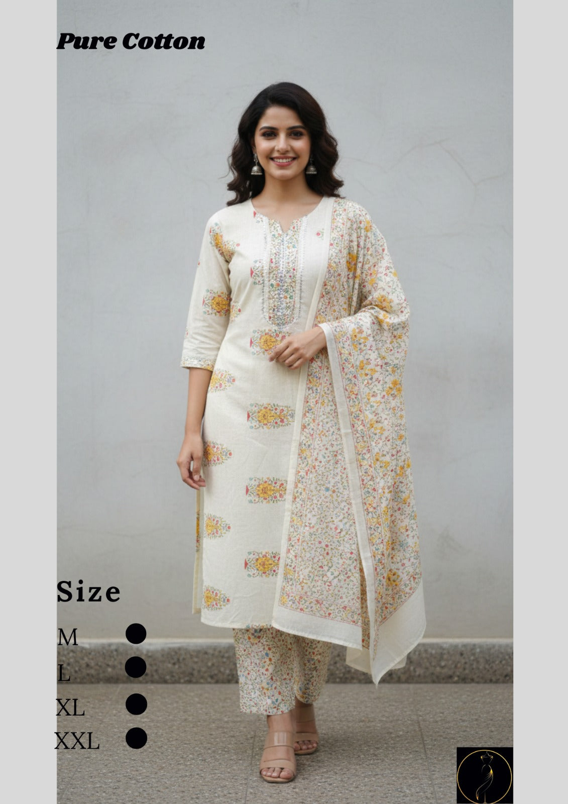 Pure Cotton Pink Kurti Set for Women | Stylish Ethnic Wear with Dupatta (M-XXL)