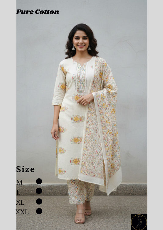 Pure Cotton Pink Kurti Set for Women | Stylish Ethnic Wear with Dupatta (M-XXL)