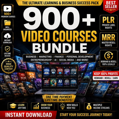 900+ Video Courses Bundle – Learn Business, AI, Marketing & More