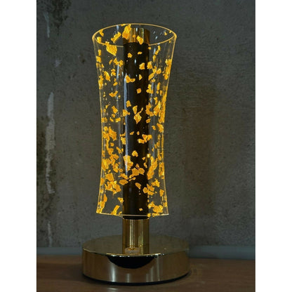 3D Illusion Golden Flakes LED Vase Shape Table Lamp with Touch Control